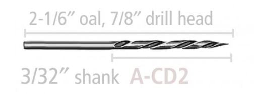 1170611 - Steel Carving Drill Bit, 3/32" shank, bigfoot-carving-tools, turning